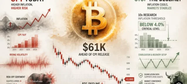 Bitcoin Braces for CPI Print Today— 10x Research Says BTC Needs Sub-4.0% to Stop the Decline