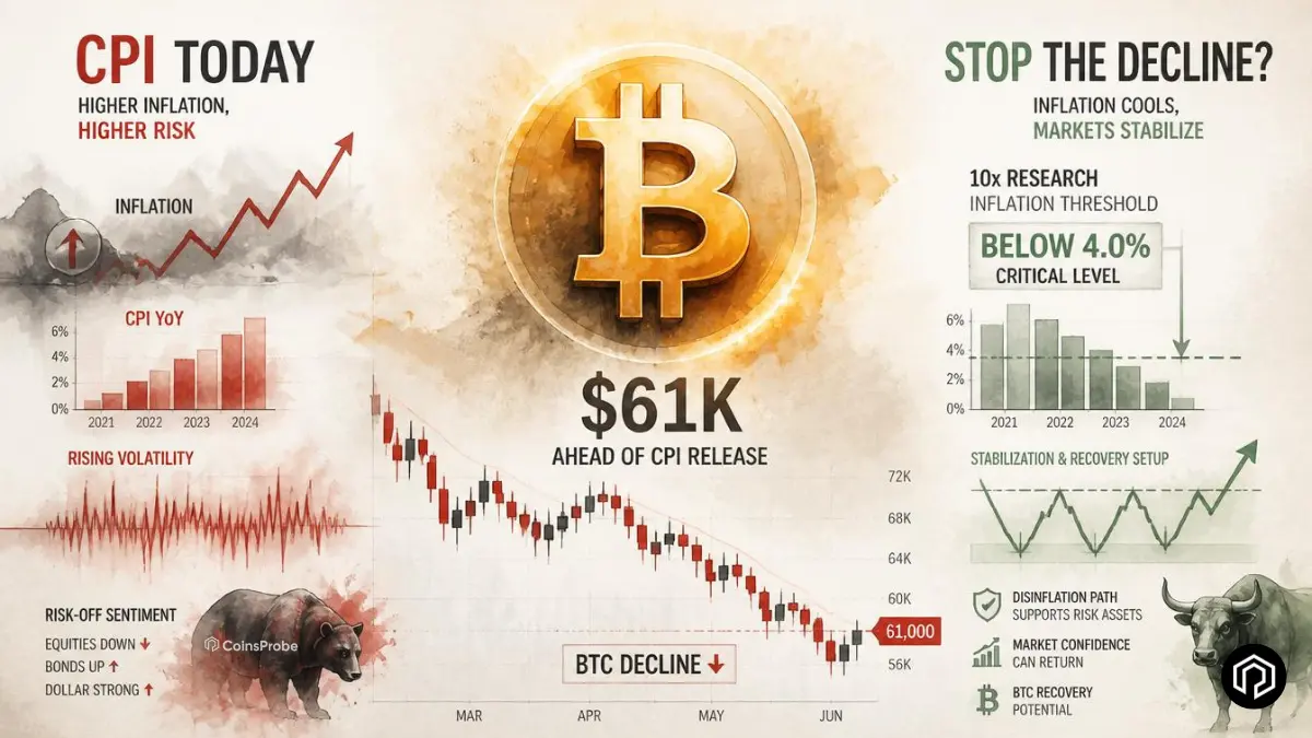 Bitcoin Braces for CPI Print Today— 10x Research Says BTC Needs Sub-4.0% to Stop the Decline