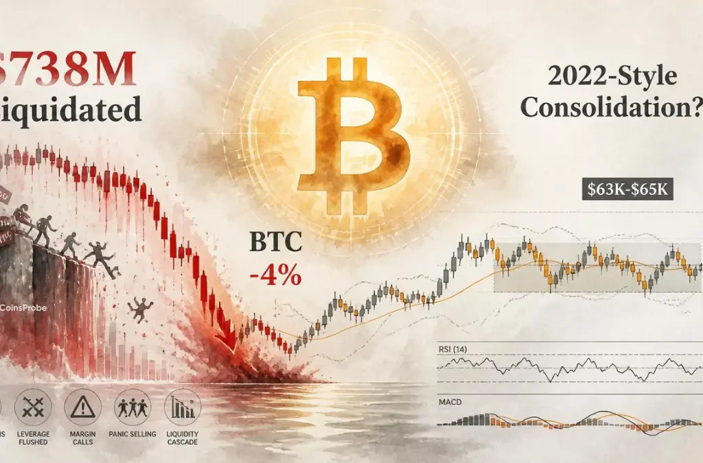 Bitcoin Falls 4% as $738M Gets Liquidated — Is a 2022-Style Consolidation Next?