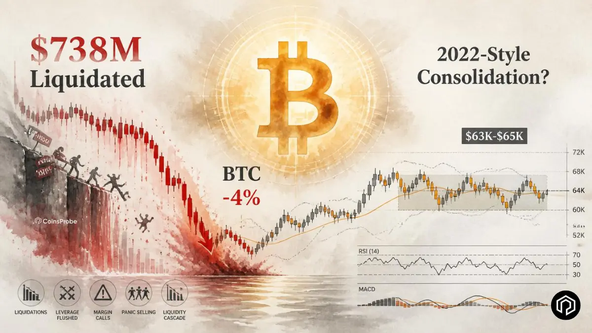 Bitcoin Falls 4% as $738M Gets Liquidated — Is a 2022-Style Consolidation Next?
