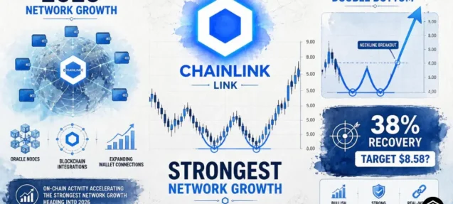 Chainlink Sees Strongest Network Growth of 2026 — Can Double Bottom Trigger $LINK Recovery?