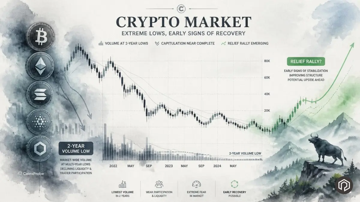Crypto Top Caps Hit 2-Year Low Trading Volumes — Is This a Relief Rally Signal?