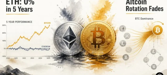 Ethereum Delivered Zero Returns in 5 Years as Bitcoin-to-Altcoin Rotation “Basically Disappears”