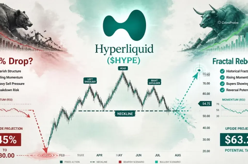 HYPE Forms Bearish Head and Shoulders — 45% Drop Incoming or Fractal Rebound Ahead?