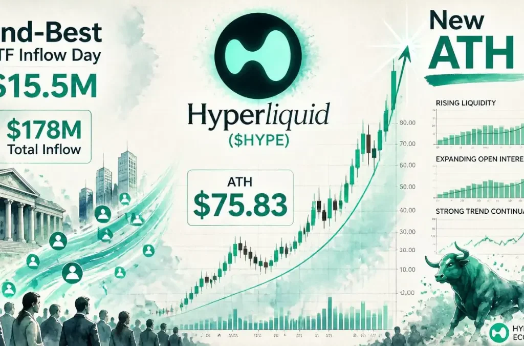 Hyperliquid (HYPE) Breaks to New ATH at $75.83 — Following Second-Best ETF Inflow Day
