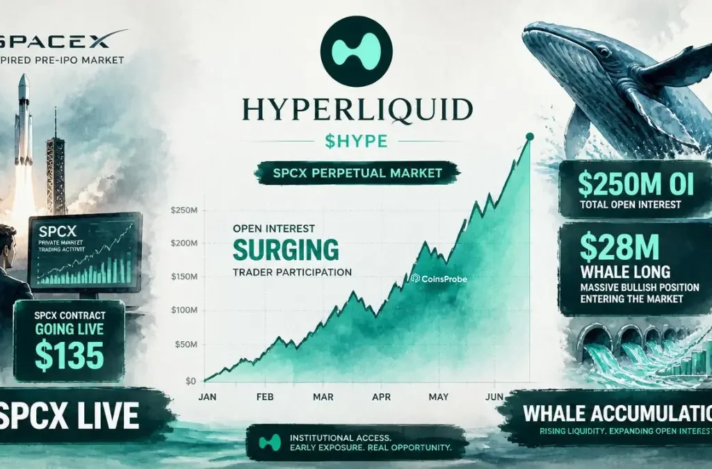 Hyperliquid SPCX Open Interest Crosses $250M as SpaceX IPO Goes Live — Largest Whale Bets Long