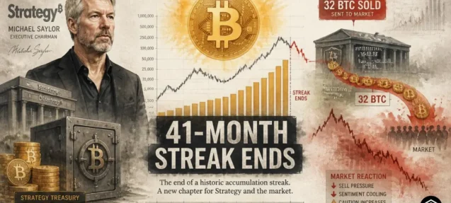 Strategy Sells Bitcoin for First Time Since 2022 — 32 BTC Disposal Ends 41-Month Accumulation Streak