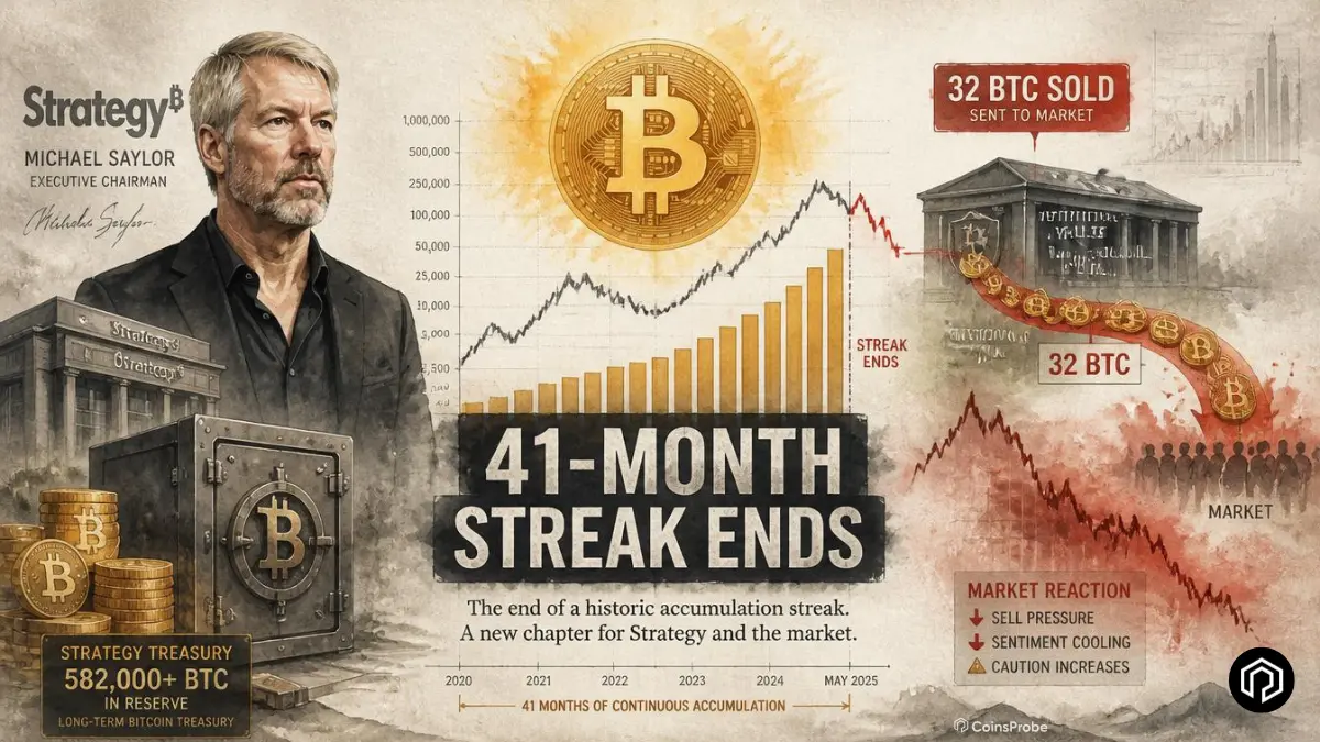 Strategy Sells Bitcoin for First Time Since 2022 — 32 BTC Disposal Ends 41-Month Accumulation Streak