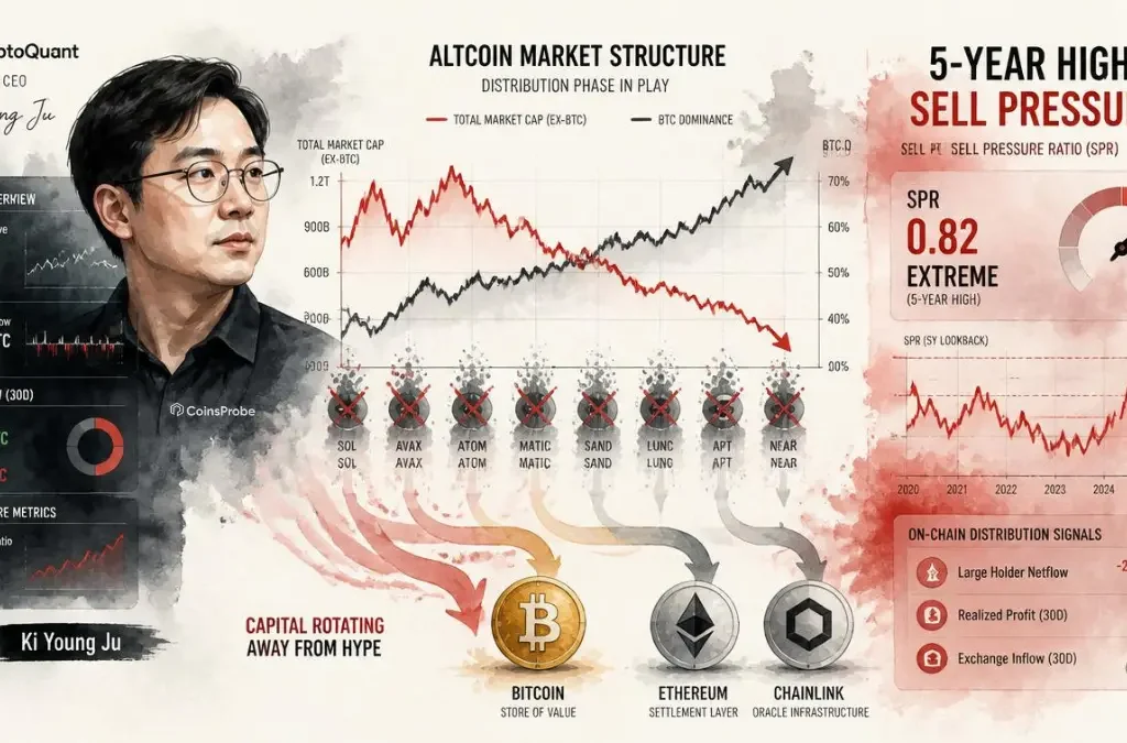 “Narrative-Only Altcoins Are Dead” — CryptoQuant Founder Ki Young Ju as Sell Pressure Hits 5-Year High