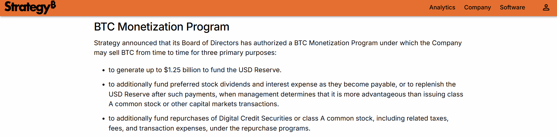 Strategy BTC Announcement