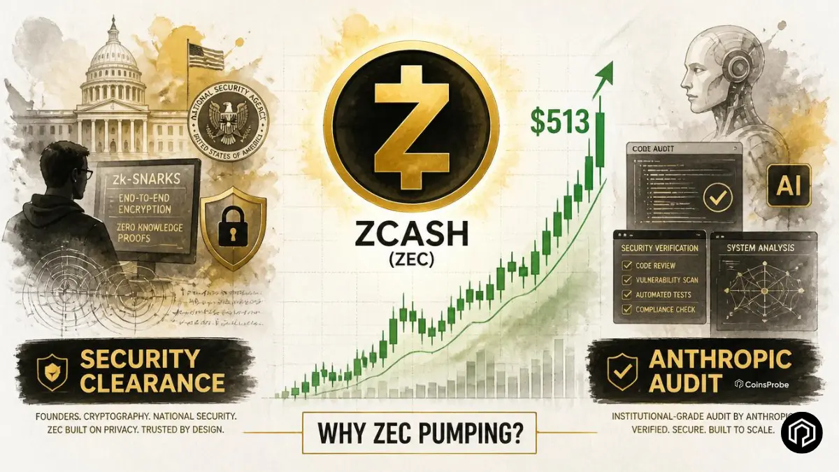 Why Zcash (ZEC) Is Pumping Today? Founder’s Security Clearance + Anthropic Audit Spark Rally