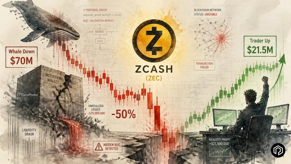 Zcash Crashes on 4-Year Hidden Bug — One Whale Down $70M, One Trader Up $21.5M