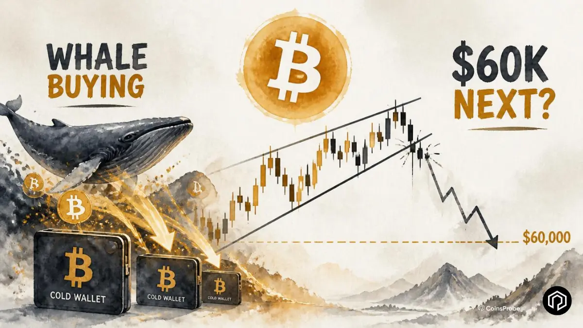 BTC Falls 3% Despite Whale Accumulation — Rising Wedge Points to $60,000
