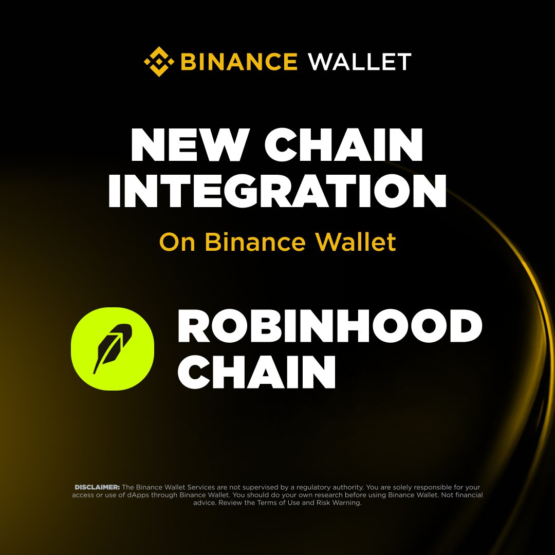 Binance Wallet has integrated native Robinhood Chain