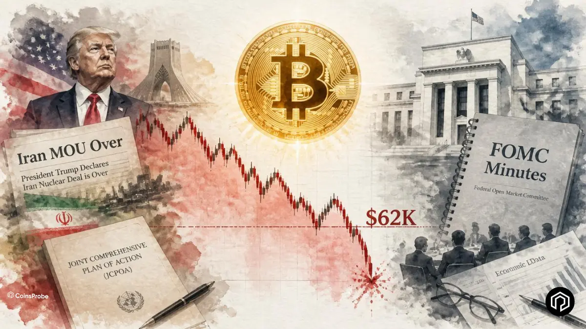Bitcoin Drops Below $62K as Trump Declares Iran MOU “Over” — FOMC Minutes Looms