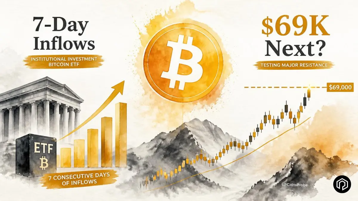 Bitcoin ETFs See First 7-Day Inflow Streak in 9 Months — Can It Break $69K?