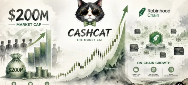 CASHCAT Hits $200M Market Cap as Robinhood Chain Sees Explosive On-Chain Growth