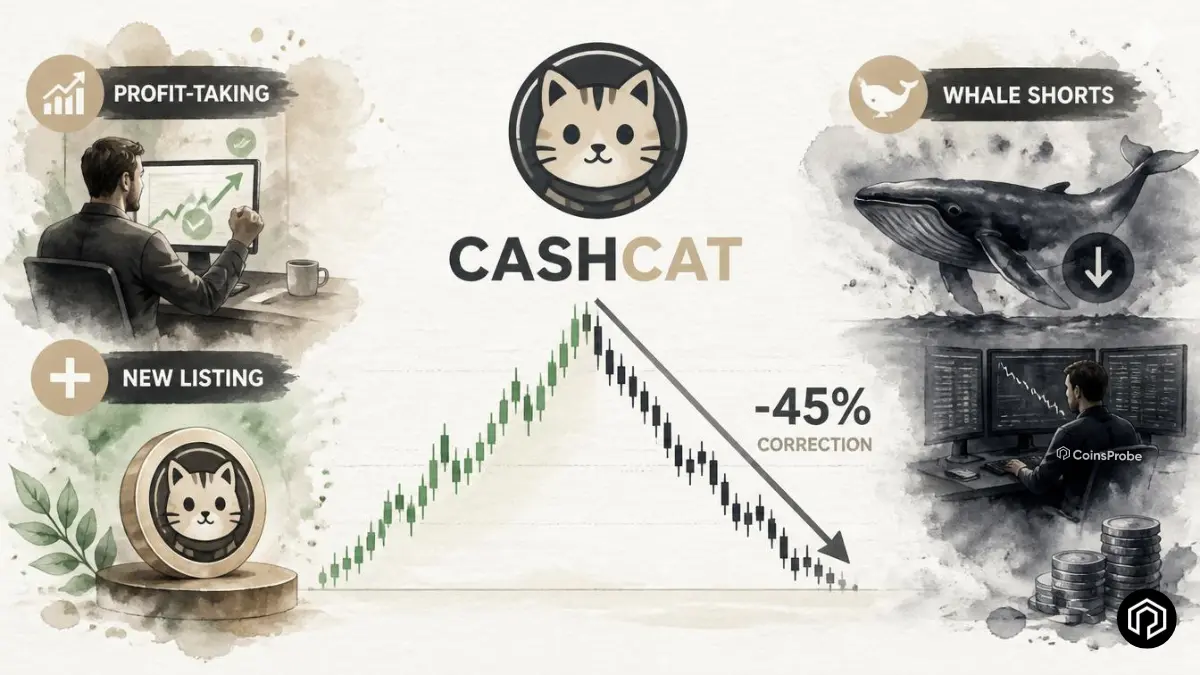 $CASHCAT Melts Down 45% — Profit-Taking, Whale Shorts, and New Listing in Focus