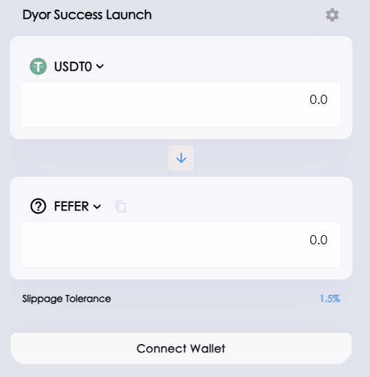 Dyorswap for FEFER Buying