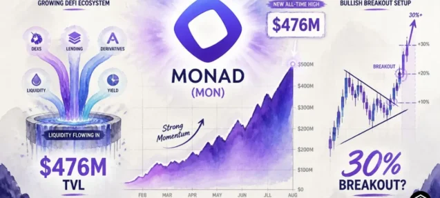 Monad (MON) TVL Hits New ATH of $476M – Is a 30% Breakout Next?