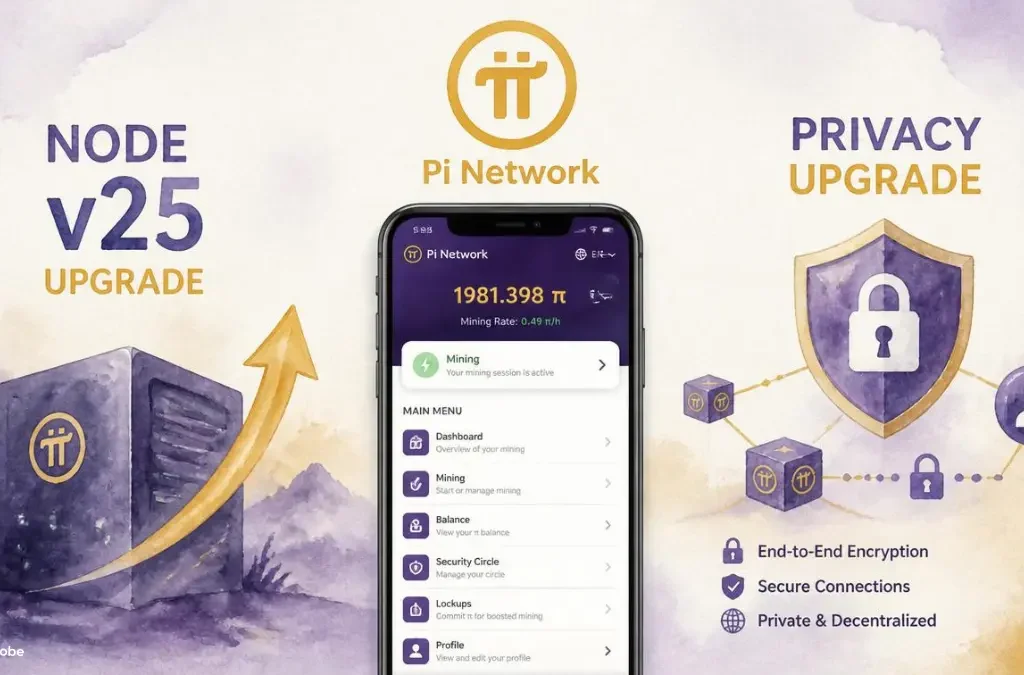 Pi Network to Upgrade Node v25 — New Menu Redesign and Privacy Features Incoming