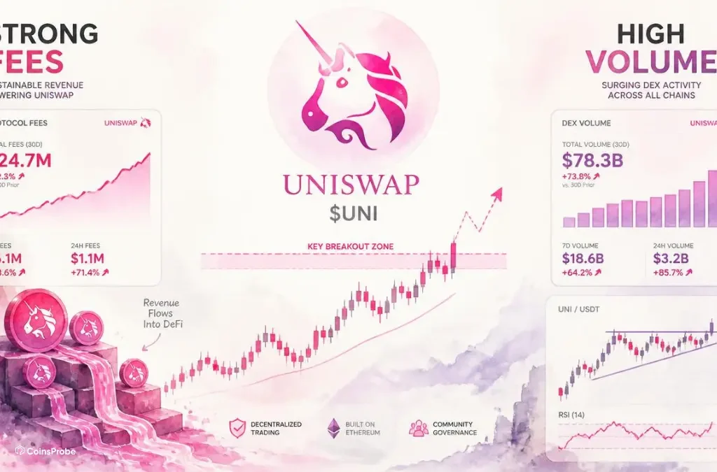 Uniswap ($UNI) Gains Momentum on Strong Fees and Volume — Technical Setup in Focus