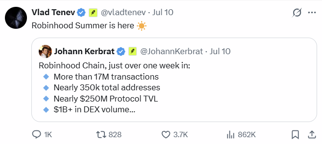 Vlad Tenev Tweet