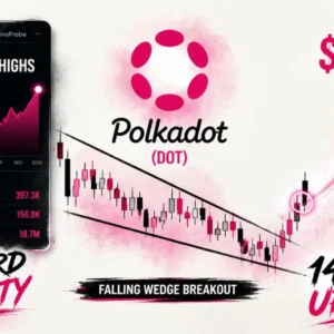 Polkadot Transactions Surges Near 2026 High as DOT Falling Wedge Targets 142% Upside