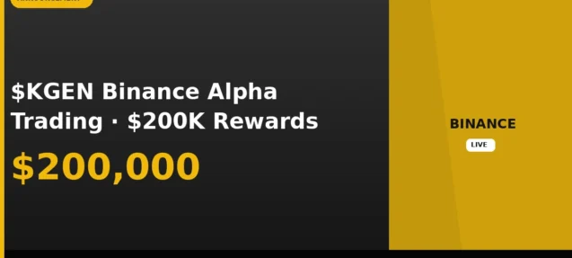 Binance Alpha Launches $200K KGEN Trading Competition on Aug 20