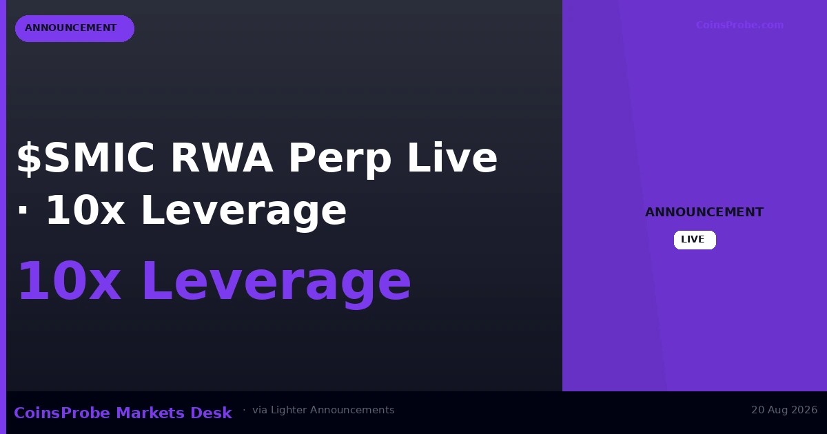 $SMIC RWA Perpetual Now Live on Lighter With 10x Leverage