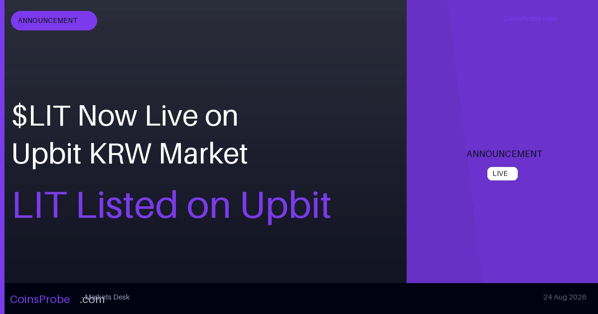 Upbit Lists Lighter (LIT) on KRW Market — Trading Live from August 24, 13:00 KST