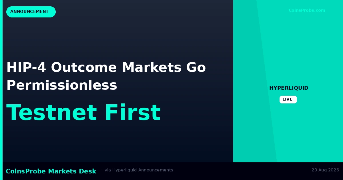 Hyperliquid HIP-4 Outcome Markets to Go Permissionless in Future Upgrade