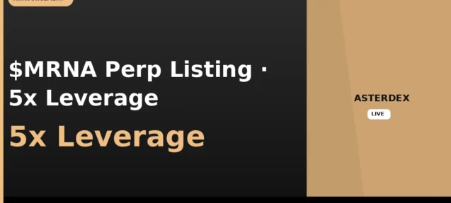 $MRNA Perpetual Futures Now Live on AsterDex with 5x Leverage