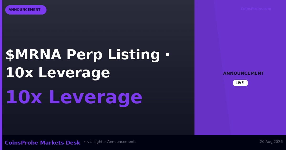 $MRNA Perpetual Contract Now Live on Lighter with 10x Leverage