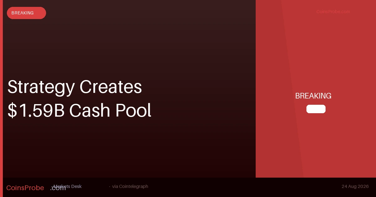 Strategy Creates $1.59B Cash Pool for BTC — Holds 840,447 Bitcoin