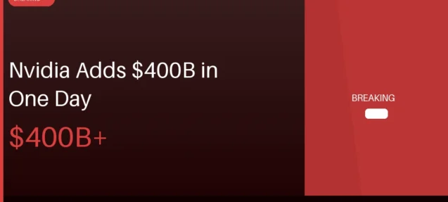 Nvidia Adds $400B+ to Market Cap in One Day — Second-Largest Single-Day Gain Ever
