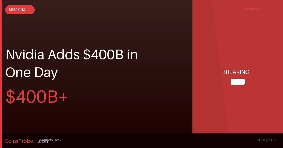 Nvidia Adds $400B+ to Market Cap in One Day — Second-Largest Single-Day Gain Ever