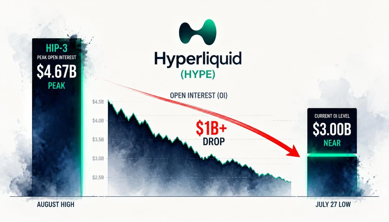 Hyperliquid HIP-3 Open Interest Plunges Over $1B — Hits Lowest Since July 27