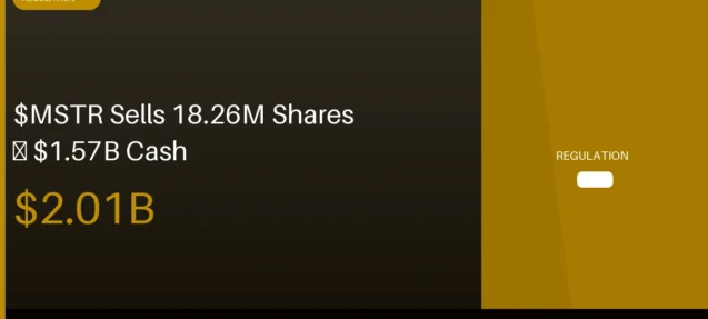 Strategy Sells 18.26M MSTR Shares for $2.01B — $1.57B Held as Cash Reserves
