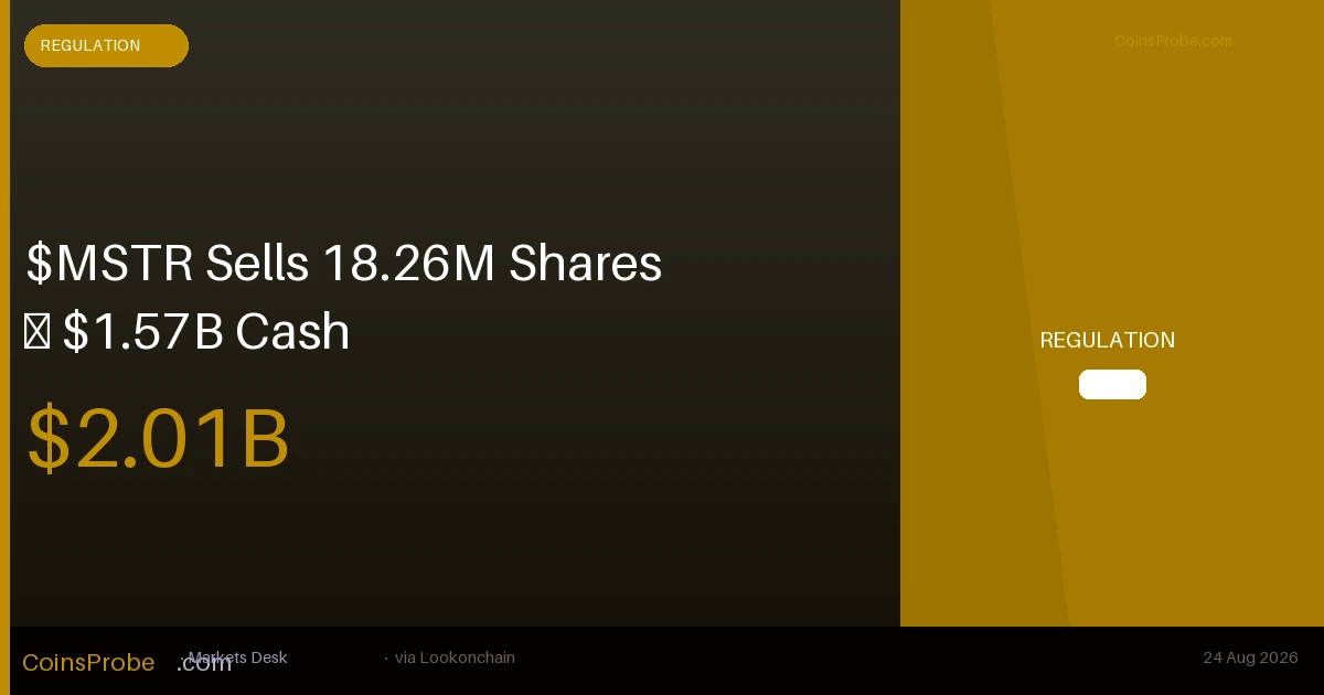 Strategy Sells 18.26M MSTR Shares for $2.01B — $1.57B Held as Cash Reserves