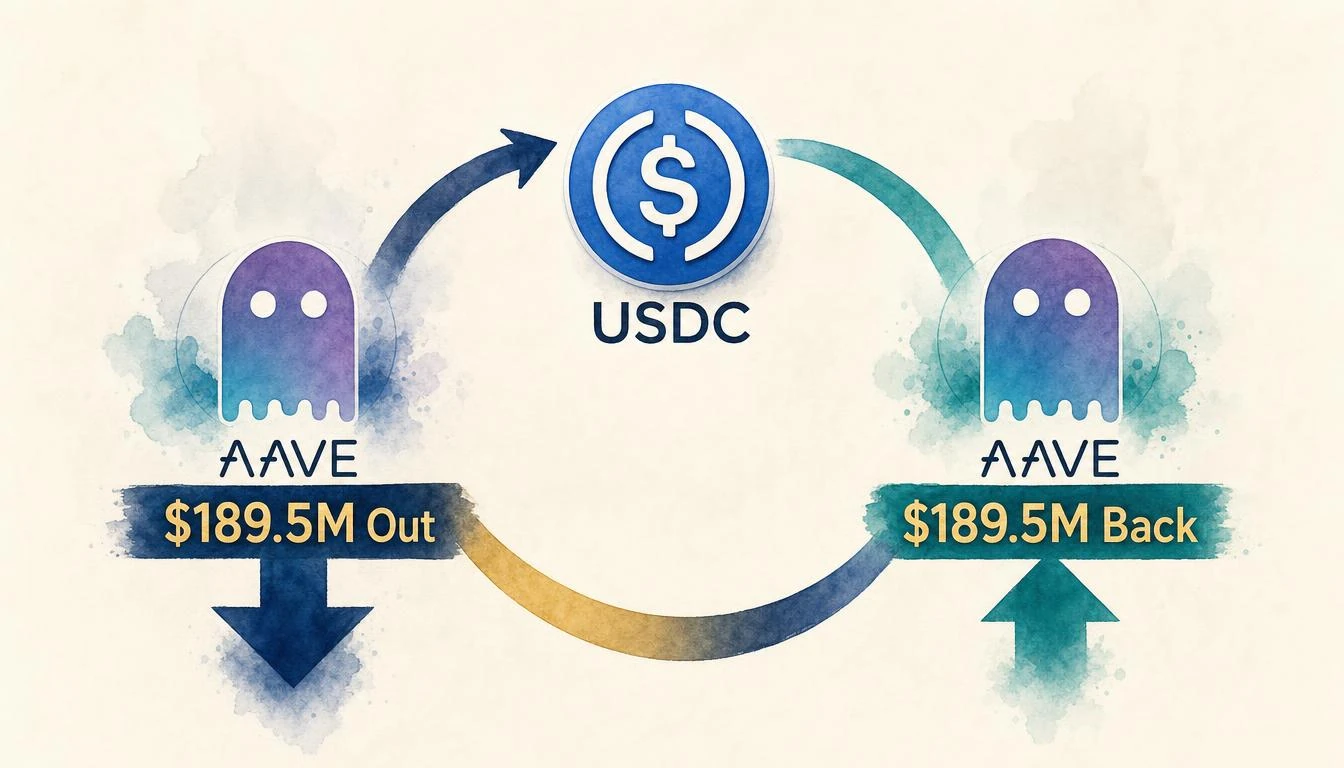 Unknown Whale Pulls $189.5M USDC From Aave — Then Returns $189.5M in Minutes