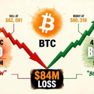Saylor Sells 6,916 BTC at $62,081 Then Buys 4,603 BTC at $80,318 — $84M Loss