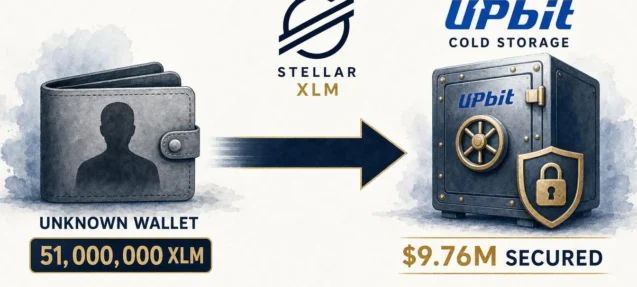 51M XLM Worth $9.76M Moves From Unknown Wallet to Upbit Cold Storage