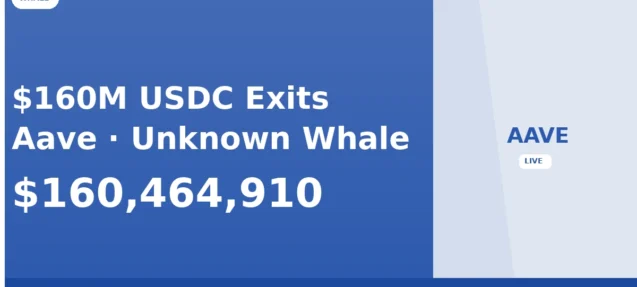 Whale Pulls $160.46M USDC From Aave in Single Ethereum Move