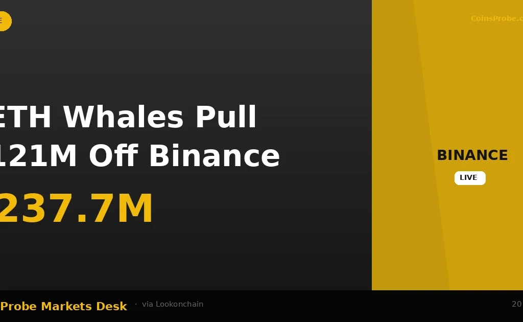 Three Whales Pull 54,704 ETH Worth $120.98M Off Binance