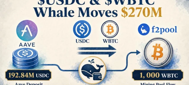 192.84M USDC Flows to Aave & 1,000 WBTC Worth $77.4M Sent to F2Pool — Dual Whale Alert