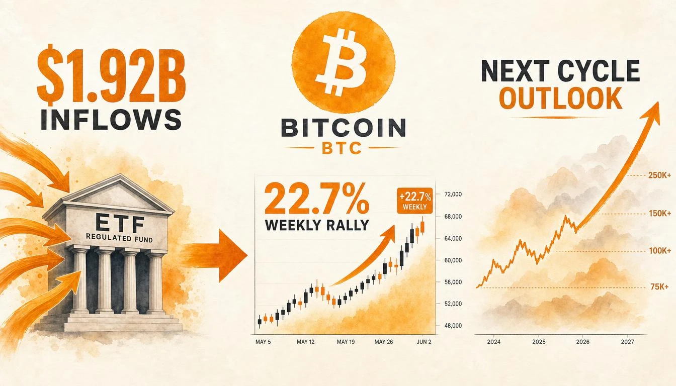 Bitcoin Surges 22.7% in One Week — Spot ETF Inflows Reach $1.92B