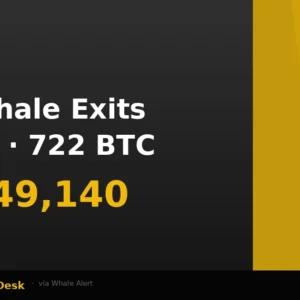 722 BTC Worth $51.8M Moves Out of Binance to Unknown Wallet