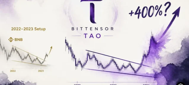 Bittensor (TAO) Chart Mirrors BNB 2022–2023 Bullish Setup — Is a +400% Move Insight?