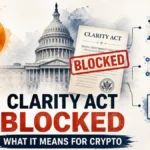 Crypto CLARITY Act Fails in Senate — What It Means for Bitcoin, Exchanges, DeFi, and U.S. Crypto Law